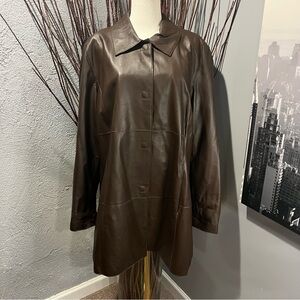 🌸VINTAGE CENTIGRADE 100% BROWN LEATHER JACKET SIZE LARGE🌸